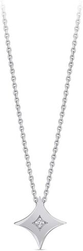 Zen Diamond Star Pendant Necklace - 0.02 Carat Geniune Diamond - Anniversary, Valentine's Day, Mother's Day, Birthday Gifts for women - Trendy 925k Sterling Silver Necklace with Jewelry Box (17.7" chain) in Kuwait