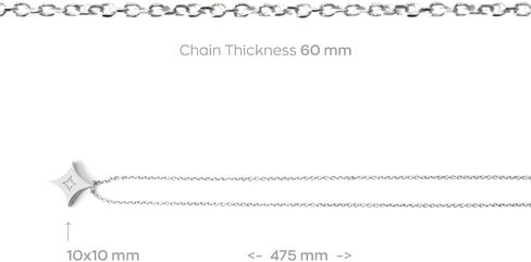 Zen Diamond Star Pendant Necklace - 0.02 Carat Geniune Diamond - Anniversary, Valentine's Day, Mother's Day, Birthday Gifts for women - Trendy 925k Sterling Silver Necklace with Jewelry Box (17.7" chain) in Kuwait