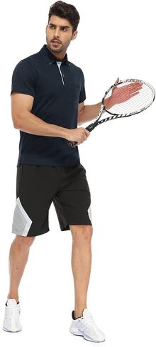 قمصان بولو Hiverlay للرجال قميص جولف بياقة بأكمام طويلة وقصيرة مع جيب بعامل حماية من الأشعة فوق البنفسجية 50+ أداء عمل سريع الجفاف in Kuwait