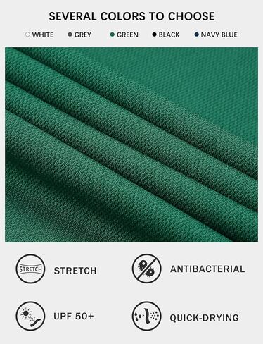 قمصان بولو Hiverlay للرجال قميص جولف بياقة بأكمام طويلة وقصيرة مع جيب بعامل حماية من الأشعة فوق البنفسجية 50+ أداء عمل سريع الجفاف in Kuwait