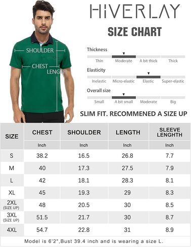 قمصان بولو Hiverlay للرجال قميص جولف بياقة بأكمام طويلة وقصيرة مع جيب بعامل حماية من الأشعة فوق البنفسجية 50+ أداء عمل سريع الجفاف in Kuwait
