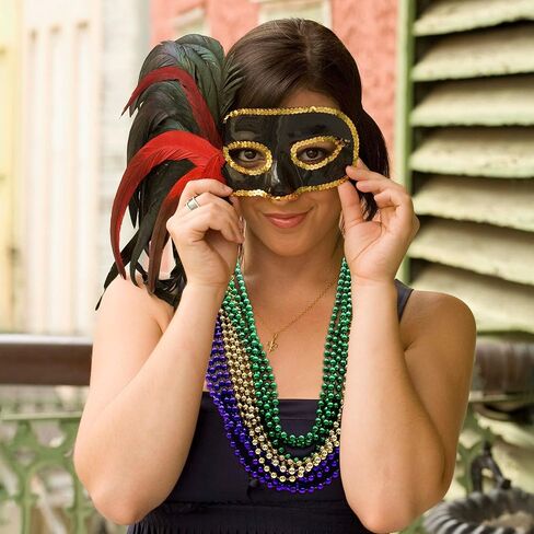 Windy City Novelties 12-Pack Mardi Gras 33" inch Necklace | Shiny Purple-Green-Gold Beads for Tossing in Saudi Arabia