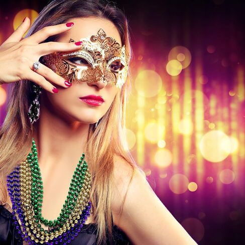 Windy City Novelties 12-Pack Mardi Gras 33" inch Necklace | Shiny Purple-Green-Gold Beads for Tossing in Saudi Arabia