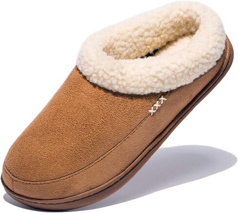 شباشب نسائية مريحة من NewDenber NDB مصنوعة من الإسفنج الذكي من الجلد السويدي تشبه الصوف الغامض مبطنة بالصوف سهلة الارتداء في الأماكن المغلقة والمفتوحة أحذية منزلية in Kuwait