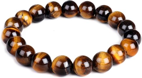 Mayting 10mm Natural Tiger Eye Bracelet Elastic Yoga Gemstones Healing Energy Men Women Stretch Bracelet in Kuwait