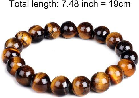 Mayting 10mm Natural Tiger Eye Bracelet Elastic Yoga Gemstones Healing Energy Men Women Stretch Bracelet in Kuwait