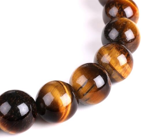 Mayting 10mm Natural Tiger Eye Bracelet Elastic Yoga Gemstones Healing Energy Men Women Stretch Bracelet in Kuwait