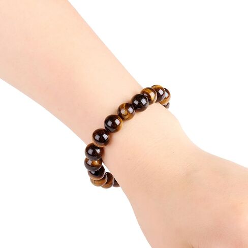 Mayting 10mm Natural Tiger Eye Bracelet Elastic Yoga Gemstones Healing Energy Men Women Stretch Bracelet in Kuwait