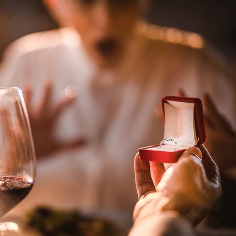 حلقات مويسانيتي من ANAZOZ للنساء، خواتم الوعد للنساء من الفضة الإسترلينية S925 0.5 قيراط D اللون VVS1 خاتم خطوبة مويسانيتي قابل للتعديل، مع شهادة GRA in Kuwait