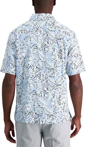 Haggar Men's Short Sleeve Printed Stretch Camp Shirt in Saudi Arabia