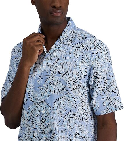 Haggar Men's Short Sleeve Printed Stretch Camp Shirt in Saudi Arabia
