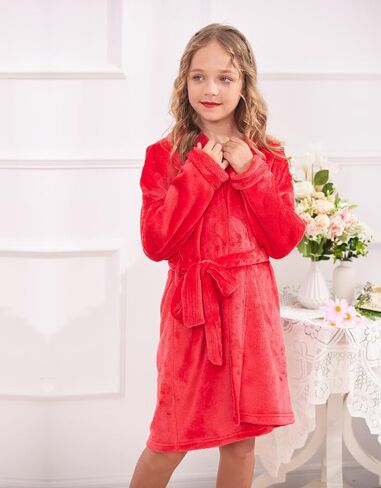 PopClotre Kids Boys Girls Flannel Bathrobes Soft Hooded Robes in Saudi Arabia
