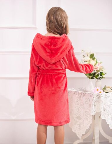 PopClotre Kids Boys Girls Flannel Bathrobes Soft Hooded Robes in Saudi Arabia