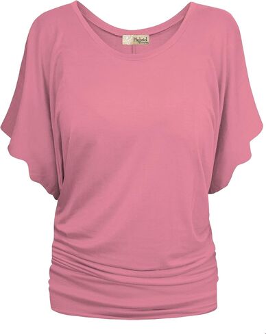 Hybrid & Company Womens Super Comfy Boat Neck Dolman Top Shirt in Kuwait