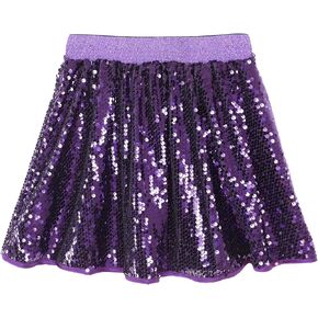Flofallzique Girls Sequin Skirt Sparkle Glitter Toddler Dance Skirt Kid Tutu kirts Party Clothes for 4-12 Years