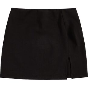 WDIRARA Girl's Cow Print Summer Split Hem High Waist Zipper Casual Mini Short Skirt
