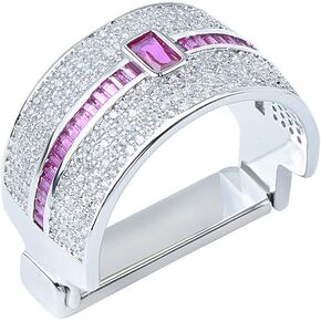 VVCome Men's Micro Pave Cubic Zirconia Tie Clips Tie Holder Crystal Necktie Ring Tie Tacks Accessories for Wedding Business in Saudi Arabia