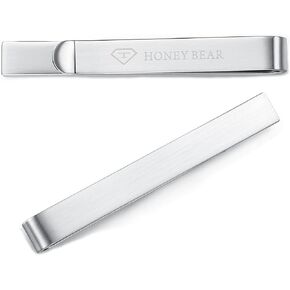 HONEY BEAR Mens Tie Clip Bar Normal Size Steel for Business Wedding Gift 5.4cm in Kuwait