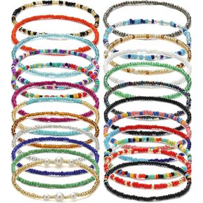 Taouzi Beaded Anklet for Women Handmade Boho Beaded Ankle Bracelets Colorful Beads Foot Anklets for Teen Girls in Kuwait