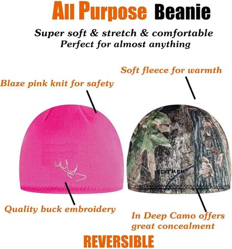 EDTREK All Purpose Reversible Beanie - Ultra Comforable and Soft Outdoors Beanie Hat in Kuwait