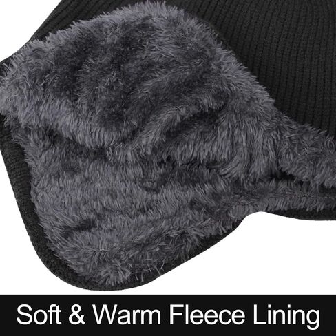 Apoway 4 Pack Winter Warm Earflap Hat Thick Fleece Lined Beanie with Ear Cover Stretchy Watch Skull Cap for Men Women in Saudi Arabia