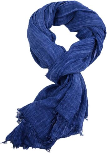 Runtlly Men's Soft Lightweight Scarves Warm Crinkle Fashion Warm Autumn Winter Scarf in Kuwait