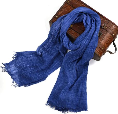 Runtlly Men's Soft Lightweight Scarves Warm Crinkle Fashion Warm Autumn Winter Scarf in Kuwait