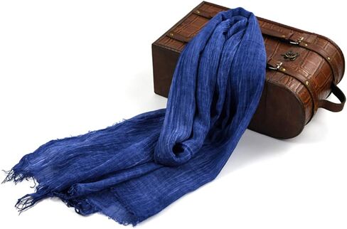 Runtlly Men's Soft Lightweight Scarves Warm Crinkle Fashion Warm Autumn Winter Scarf in Kuwait