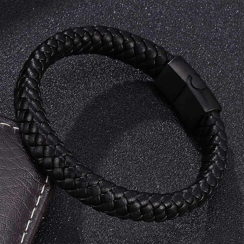 سوار جلدي رمزي للإيمان المسيح يسوع مع مشبك مغناطيسي، ملهم القديسين مايكل/كريستوفر/الصليب/الصليب/Ichthys مجوهرات تميمة اللورد الكاثوليكي لتعميد الكنيسة in Kuwait