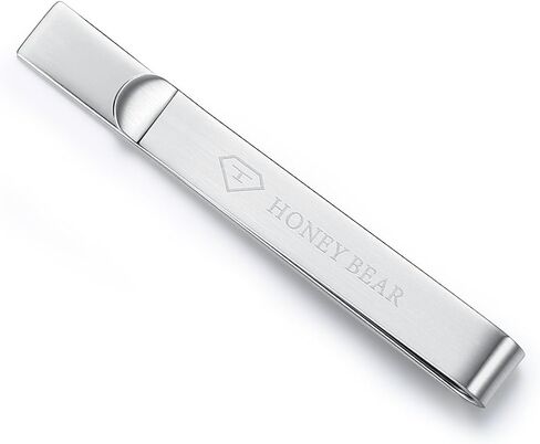 HONEY BEAR Mens Tie Clip Bar Normal Size Steel for Business Wedding Gift 5.4cm in Kuwait