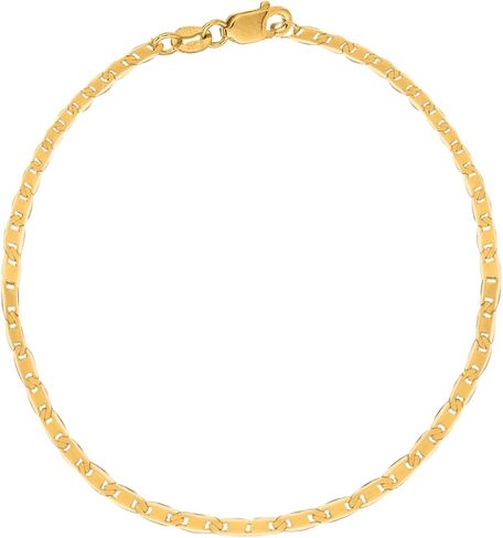 Ritastephens 14k Yellow Gold Mariner Link Foot Chain Anklet Ankle Bracelet 1.7 Mm 11 Inches in Saudi Arabia