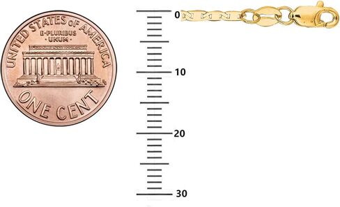 Ritastephens 14k Yellow Gold Mariner Link Foot Chain Anklet Ankle Bracelet 1.7 Mm 11 Inches in Saudi Arabia