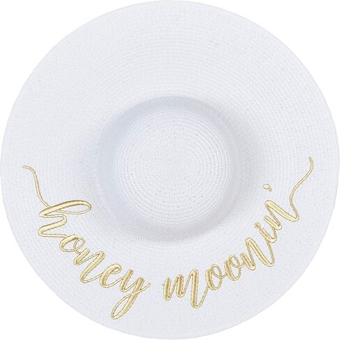 Womens Embroidered Straw Sun Hat Bridal Shower Gift Bachelorette Honeymoon in Saudi Arabia