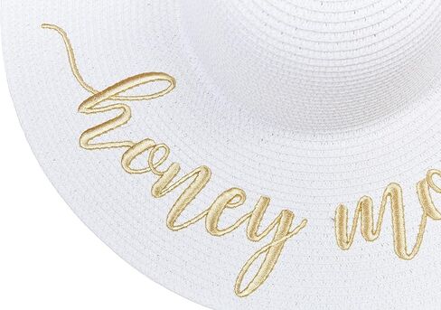 Womens Embroidered Straw Sun Hat Bridal Shower Gift Bachelorette Honeymoon in Saudi Arabia