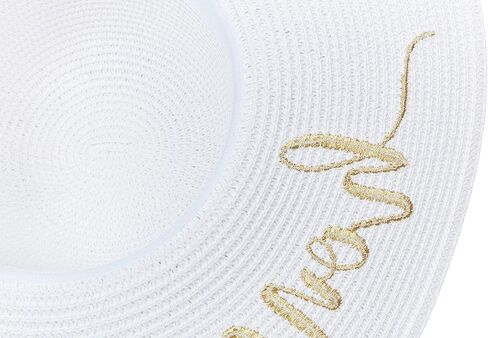 Womens Embroidered Straw Sun Hat Bridal Shower Gift Bachelorette Honeymoon in Saudi Arabia