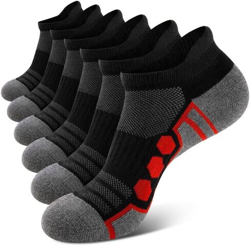 جوارب رياضية للكاحل للرجال من eallco، جوارب رياضية للجري نصف مبطنة للرجال، 6 أزواج in Kuwait
