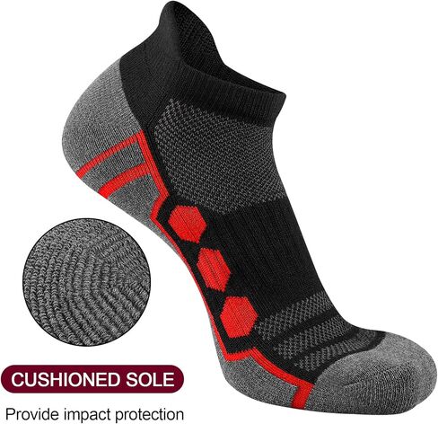 جوارب رياضية للكاحل للرجال من eallco، جوارب رياضية للجري نصف مبطنة للرجال، 6 أزواج in Kuwait