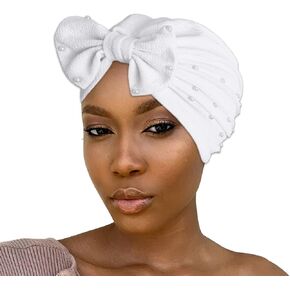 Bohend Stretchy Bowknot Turban Headband Elastic Cap Non Slip Bonnet Beanie Headwrap Hats for Women and Girls