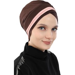 Aisha's Design Pre-tied Instant Turban Head Wraps for Women, 95% Cotton Chemo Headwear, Hijab Scarf 2-Color in Saudi Arabia