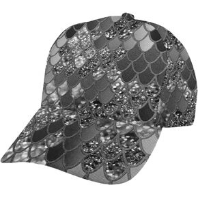 Baseball Caps Black Mermaid Scales Printed Dad Hats Adjustable Fashionable Funny Sport Casual for Women Girls Hat