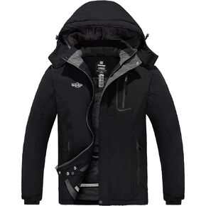 Wantdo Men's Waterproof Ski Jacket Warm Winter Snow Coat Snowboarding Jacket Mountain Hooded Raincoat