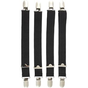 Standard Shirt Stays with Locking Clamps - BLACK (4 PIECE)