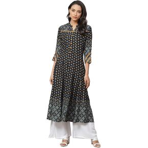 Yash Gallery Women's Rayon Floral Print Anarkali Kurta