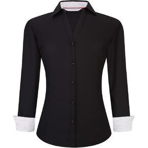 قميص Alex Vando للسيدات بأزرار سفلية وخالي من التجاعيد وبلوزة عمل كاجوال بأكمام طويلة in Kuwait