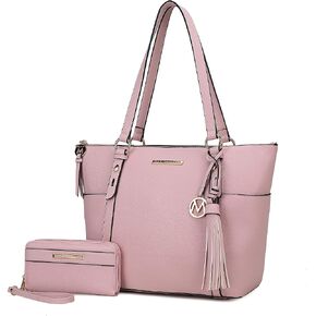 MKF Set Shoulder Bag for Women & Wristlet Wallet Purse: Top Handle Tote Satchel PU Leather Handbag Pocketbook in Kuwait