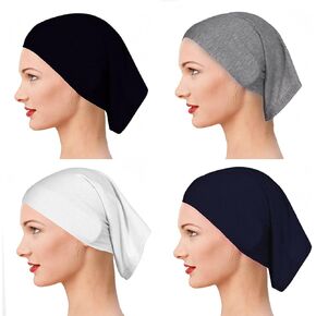 Yeieeo Women's Stretch Under Scarf Hijab Cap Solid Color Hijab Tube 1pc/2pcs/4pcs Under Caps for Hijabs