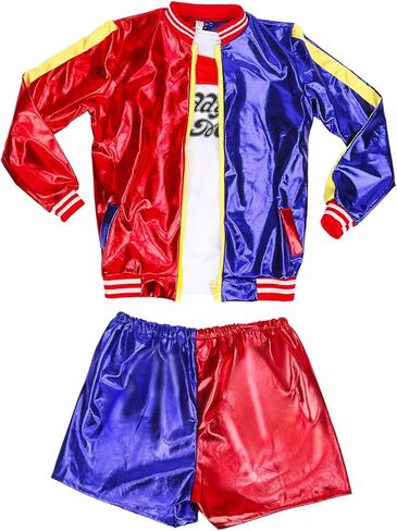 Itopfox Halloween Costumes for Girls -Joker Costumes with Jacket Shorts Tshirt -Easy to Wear for Cool Kids Cosplay Costumes in Kuwait