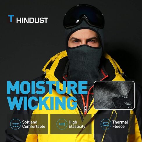 قناع تزلج بالاكلافا للشتاء من THINDUST، قناع وجه بالاكلافا حراري من الصوف المقاوم للرياح، غطاء رأس لتدفئة الرقبة للرجال والنساء in Kuwait