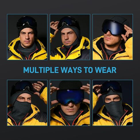 قناع تزلج بالاكلافا للشتاء من THINDUST، قناع وجه بالاكلافا حراري من الصوف المقاوم للرياح، غطاء رأس لتدفئة الرقبة للرجال والنساء in Kuwait