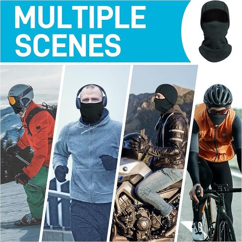 قناع تزلج بالاكلافا للشتاء من THINDUST، قناع وجه بالاكلافا حراري من الصوف المقاوم للرياح، غطاء رأس لتدفئة الرقبة للرجال والنساء in Kuwait